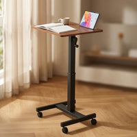 Mobile Electric Standing Desk Rolling Height Adjustable Desk Compact Computer Table Ergonomic for Distant Workers, Students, Home Office, Small Apartments, Living Room