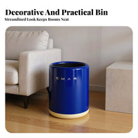 Minimalist Trash Receptacle Light Luxury Design Round Garbage Bin Bathroom Garbage Can Large Capacity Round Office Trash Can