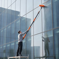 Telescopic Water Fed Pole Brush Adjustable-Angle Solar Panel Cleaning Brush Extendable Water Fed Pole for Professional Cleaners, Homeowners, Glass Facades, Car Washing