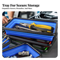 Large Capacity Foldable Attractive Parts Tray Easy to Clean Attractive Parts Tray Non-Scratch for DIY Enthusiasts, Auto Repair, Workshop
