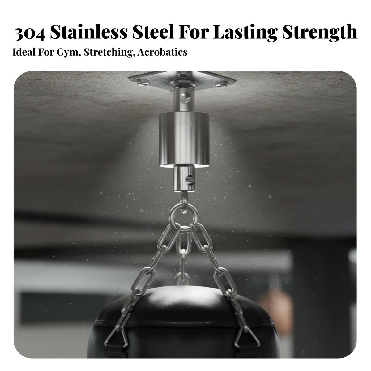 Seamless Rotation 360 Degree Rotating Swivel Rustproof Stainless Steel Hanging Swivel Heavy Duty Ceiling Anchor Indoor & Outdoor Use for Acrobats, Fitness Enthusiasts, Homeowners, Home Gym, Garage, Backyard, Patio