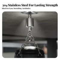 Seamless Rotation 360 Degree Rotating Swivel Rustproof Stainless Steel Hanging Swivel Heavy Duty Ceiling Anchor Indoor & Outdoor Use for Acrobats, Fitness Enthusiasts, Homeowners, Home Gym, Garage, Backyard, Patio
