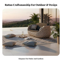 4 Pieces Waterproof 4-Piece Woven Sofa Set Weather-Resistant Patio Seating Sun-Proof Garden Lounge Group Water Repellent for Homeowners, Families, Adults, Balcony, Sunroom, Backyard, Porch