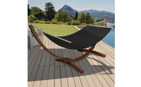 Hammock Chair with Stand Freestanding Hanging Chair with Stand Wooden Hanging Lounger with Frame for Adults, Balcony, Garden, Backyard