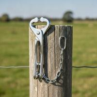 Stainless Steel Cattle Nose Clamp with Chain Heavy Duty Bull Holder with Chain Long-Lasting Cattle Nose Clamp Safe for Ranchers, Farms