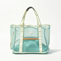 Lightweight Beach Tote with Zip Pocket Spacious Mesh Beach Tote Transparent Breathable for Pool