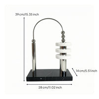 Metal Sculpture with Marble Base Geometric Tabletop Ornament Centerpiece Modern Statue Abstract for Living Room, Office