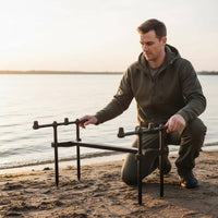 Double Rod Stand Telescopic Ground Stake Rod Holder Easy to Set up Ground Fishing Pole Holder for Outdoor