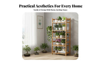 Indoor/Outdoor Use three-level Plant storage areaSaving Multi-Tier Plant Ladder Natural visually appealing Tiered Shelf Freestanding for Gardeners, Home Decorators, Apartment Dwellers, Balcony, casement ledge, Living Room, Patio