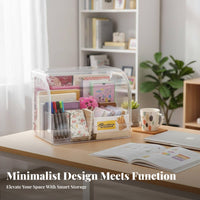 Multi-Compartment Organizer With Drawers Multi-Compartment Holder Transparent Design Space Saving for Collectors, Desk