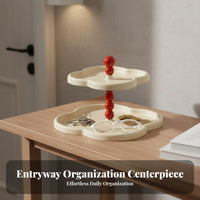 Light Luxury Design Decorative Entryway Tray Easy Reach Multi-Tier Storage Tray Accessible Design for Living Room, Dresser Top