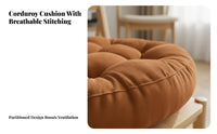 High Resilience Round Floor Cushion Overstuffed Construction Tufted Corduroy Cushion Multi-Purpose for Students, Office Workers, Bay Window
