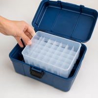 Fishing Tackle Box for Sea Anglers, Handheld Lure Storage, 40 Compartment Translucent White PP Fishing Box, 23x18x10.7cm