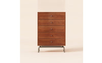 Storage Cabinet with Five Drawers Wood-Grain 5-Drawer Chest of Drawers Tall 5-Drawer Dresser for Bedroom, Living Room, Hallway