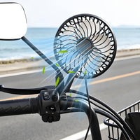 Fan with Mirror Mount USB-Powered Electric   Fan Low-Profile for Summer Rides