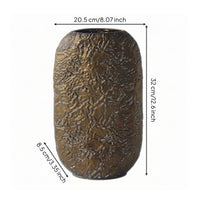 Tabletop Vase Hand-Crafted Vase with Textured Surface Handmade for Cabinet
