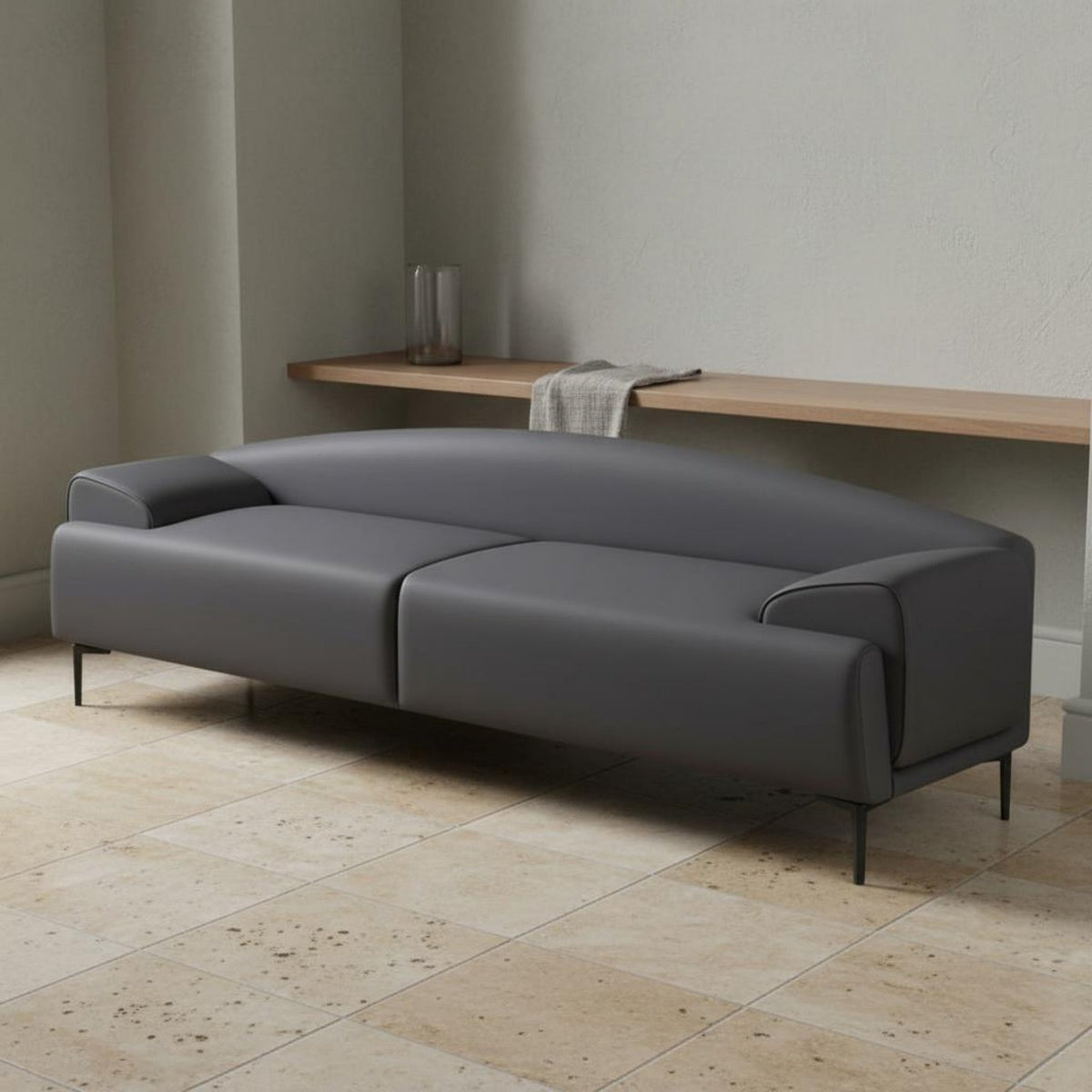 Multi-Purpose Bed End Bench with Backrest Comfortable Sponge Filling Minimalist Bedroom Bench Wear Resistant Home Furniture for Entryway, Cloakroom, Living Room