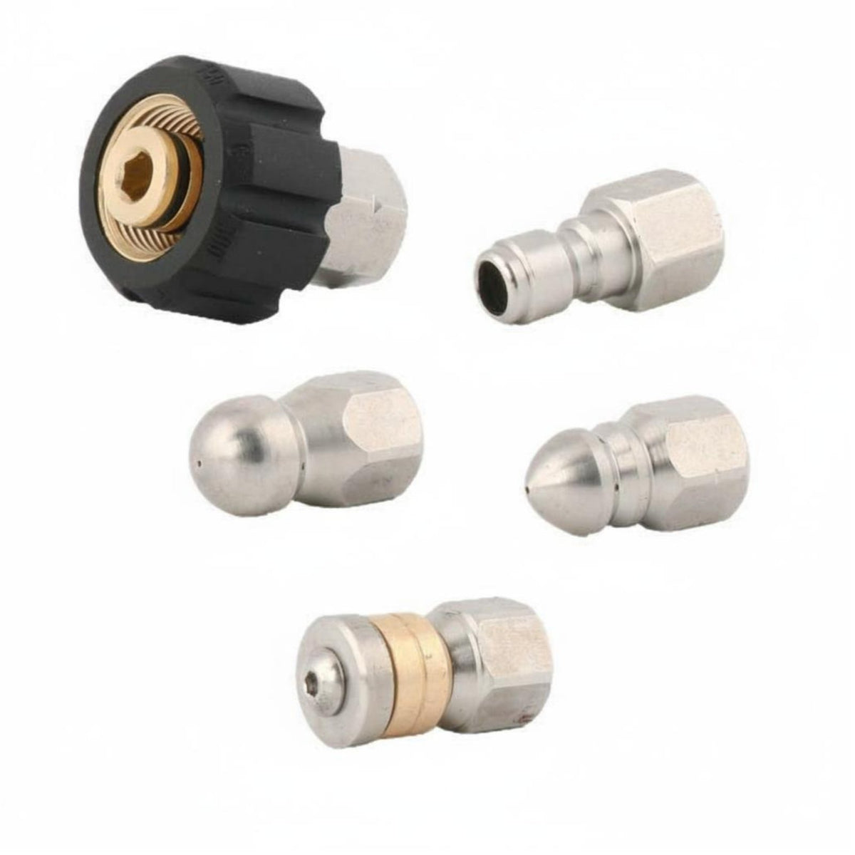 5 Pieces Clog Clearing High Pressure Drain Jetter Nozzle Quick Connect High Pressure Drain Jetter Nozzle Kit Heavy Duty for DIY Enthusiasts
