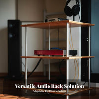 Audiophile Grade High-Fidelity Equipment Rack Shock Absorbing Vibration Isolation Stand High Stability Multi-Tier Audio Rack Sturdy Construction for Audiophiles, Listening Room