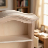 Dollhouse Bookcase Cabinet and Miniature Arched Cabinet Educational Play Arched Top Bookshelf