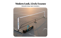 Easy Setup Portable Tennis Net Adjustable Height Folding Badminton Net Weather Resistant Outdoor Sport Equipment Locking Casters for Children, Beginners, Training, Backyard, Park