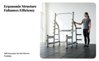 Commercial Grade Squat and Bench Press Rack Multifunctional Adjustable Squat Rack Heavy Duty Multi-Function Power Rack Stable Structure for Weightlifters, Bodybuilders