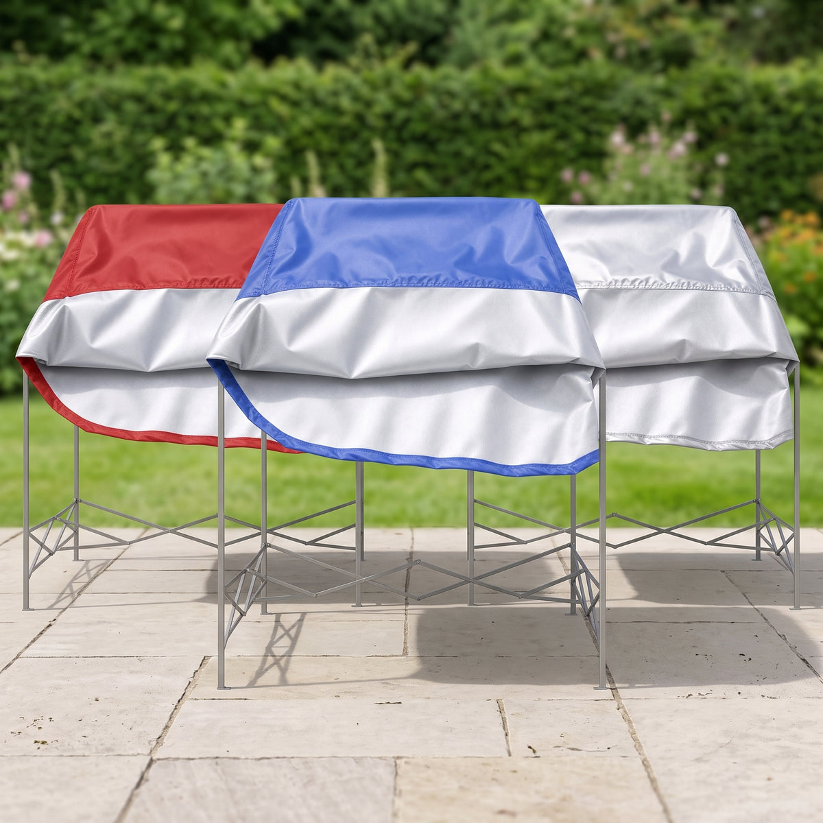 UV Protection Silver Coated Tent Canopy Sunshade Rainproof Thickened Double Layer Four Corner Awning Top
