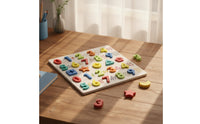 Early Learning Board with 3D Pieces Educational Puzzle Board Sensory Wooden Puzzle Fine Motor for Preschoolers