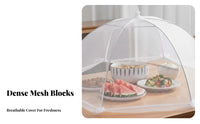 Extra Large Mesh Food Cover Foldable Mesh Food Cover Umbrella Portable for Home Cooks, Picnic Goers, Indoor Use, Dining Room, Garden Parties