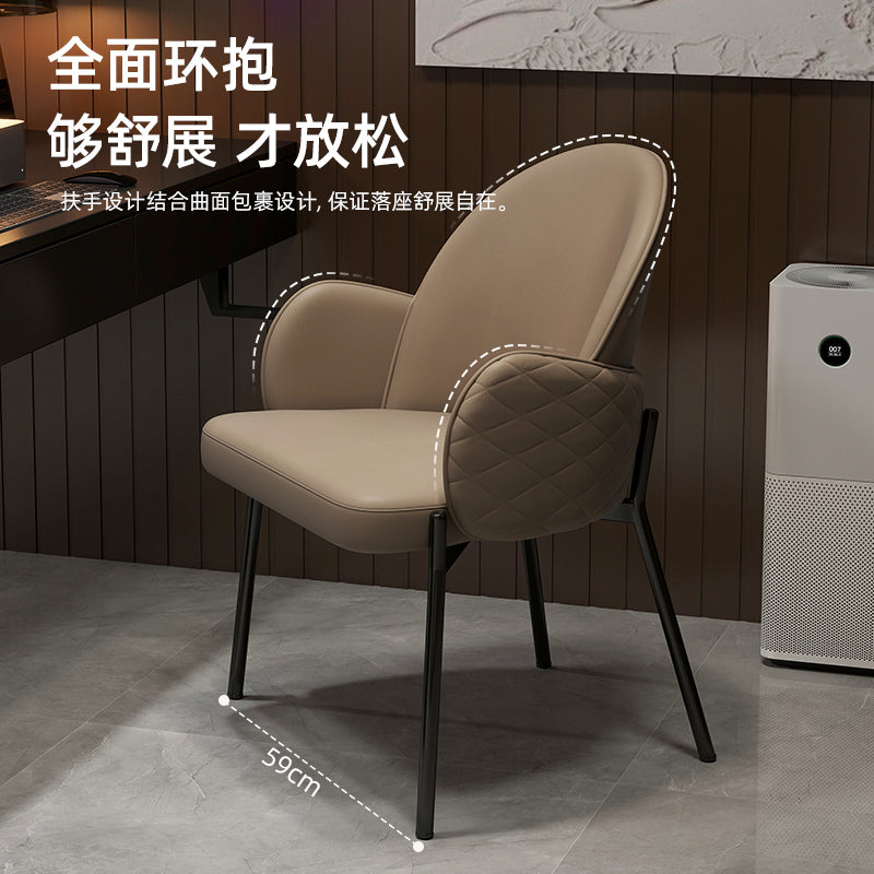 极简餐椅北欧风家用现代简约餐厅靠背椅子猫抓皮耐磨休闲办公桌椅 中灰色-耐磨猫抓皮