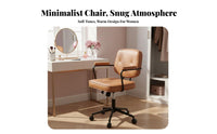 Ergonomic rearrest Shell rear rotating Chair effortlessRolling Casters Vanity Stool Padded pad Indoor Seating Minimalist Design for Students, Young Adults, Home Office Workers, Bedroom, Study Room
