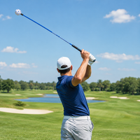 Golf Driving Range Swing Aid, Tempo Training Aid for All Levels, Fiberglass Flexible Shaft for Improved Swing Rhythm, Portable Design