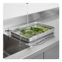 Fast Draining Stainless Steel Colander Long-Lasting Rectangular Drain Basket Heavy Duty Rectangular Vegetable Washing Basket Multipurpose for Restaurant, Catering