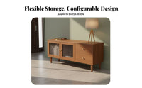 Space-Saving Low-Profile TV Stand Century-Century Modern Design Media Console Stable Construction Entertainment Center Cable Management for Apartment Dwellers, Homeowners, Families, Living Room, Bedroom