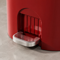 Trash Can, With Lid, Double-Opening Lid, Slim, 12L, Pedal-Operated, Hands-Free, Odor-Proof, Plastic, For Bedroom, Bathroom