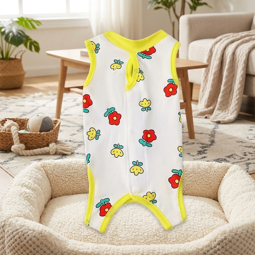 Pet Recovery Suit for Dogs Cats, Thin Polyester Cat Recovery Suit and Dog Recovery Suit, Post Surgery Suit with Snap Buttons to Prevent Licking