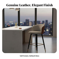 Rotating Counter Stool with Backrest Modern Minimalist Design High Chair Upholstered Easy Assembly for Interior Designers