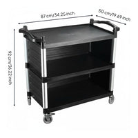 Food Services Cart Two Handles   Rolling Cart Easy Maneuverability Heavy Duty Rolling Trolley for Caterers, Restaurant, Hotel, Bar