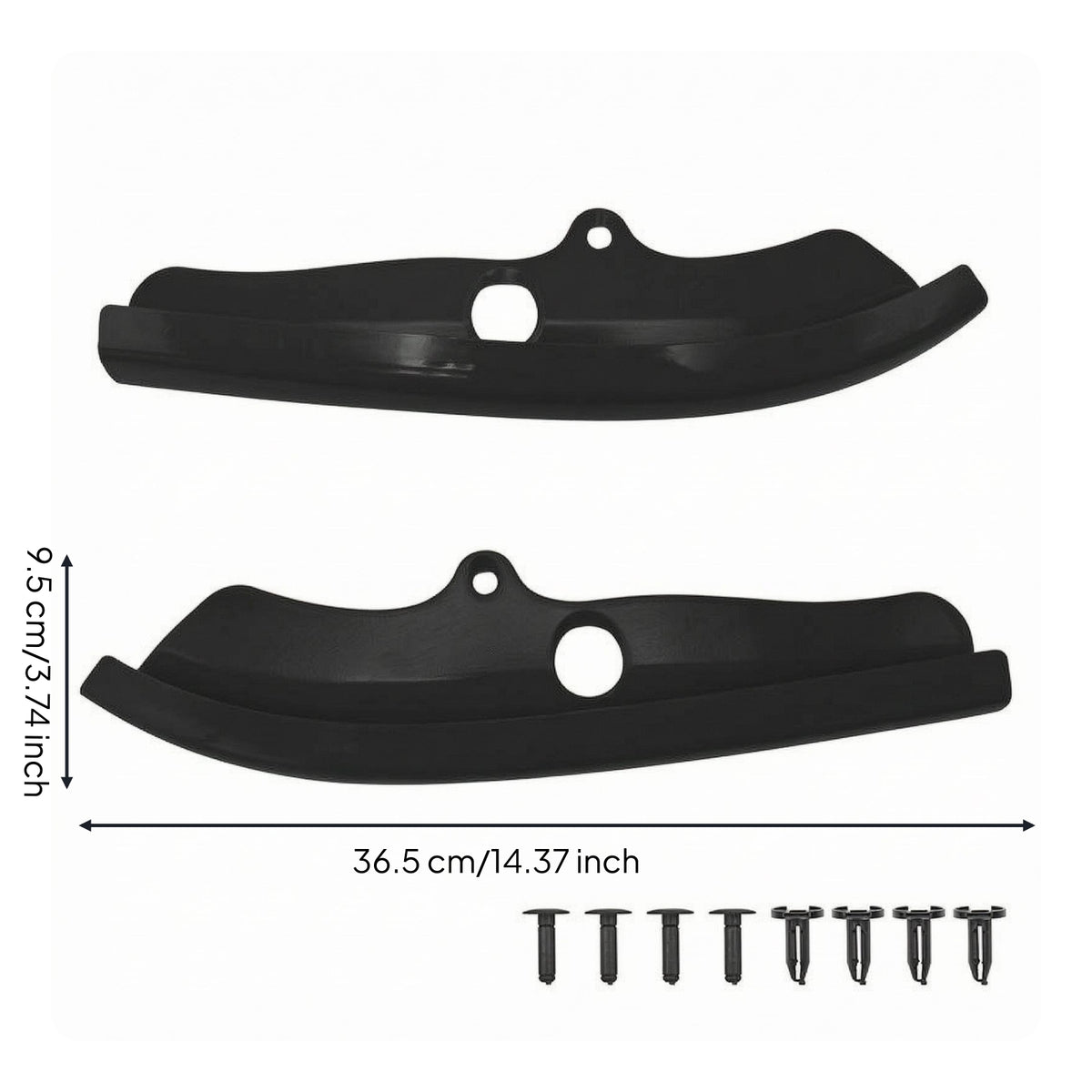 PP Plastic Dodge Challenger Bumper Lip Protector Pre-Drilled Holes Front Bumper Lip Protector Mounting Clips Splitter Cover Glossy Finish