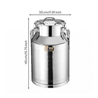 Sealed Stainless Steel Barrel Carrying Handle Stainless Steel Storage Barrel Rounded Base