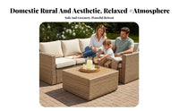 North USA-inspired rustic and design L-Shaped Sectional Sofa Set configurable configuration L-Shaped Sectional Couch weatherproof seat pads Outdoor Furniture Water Resistant for Families, Entertainers, Homeowners, Balcony, Garden, rearyard, waterfront