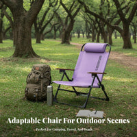 Lightweight Adjustable Reclining Lounger Folds in Seconds Camping Chair No Assembly Required Portable Seating Ergonomic Support for Campers, Beachgoers, Anglers, Beach, Travel, Picnics, Fishing