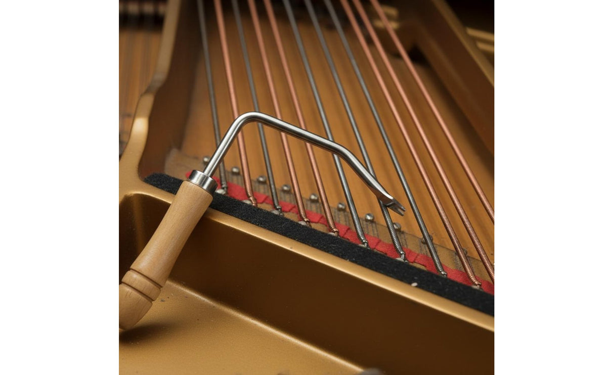 Piano Tuning Hook with Wooden Handle Handheld Piano Hook Tool with Wooden Handle Metal String Lifter