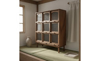 Miniature 9-Grid Storage Cabinet Multi-Scene Versatility Dollhouse Storage Cupboard Pre-Assembled Miniature Wooden Cupboard for Collectors