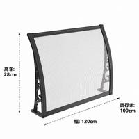 Entry Door Window Awning, Rain Shelter, Retrofit, Polycarbonate, Depth 100cm, Weather Resistant, Sun Shade