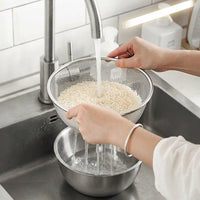 Stainless Steel Bowl and Strainer Set, Thickened Mixing Bowl for Whisking Bowl and Salad Bowl, Modern Minimalist Style for Home Kitchen Use
