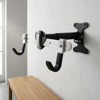 Wall-Mounted Bike Rack Black and Silver Two-Wheeler Wall Hanger Heavy Duty
