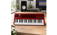 Compact 37-Key MIDI Keyboard Desktop 37-Key MIDI Controller Low-Profile Music Production Keyboard Assignable for Beatmakers, Home Studio, Beat Making