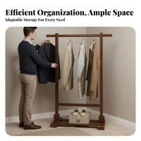 Simple Modern Design Floor-Standing Clothes Space-Saving Freestanding Coat Hanger Stable Base Garment Rack Multi-Functional for Students, Homeowners, Bedroom, Cloakroom, Entryway, Laundry Room