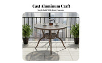 Ornate Metal Patio Table Weather-Resistant Round Ornate Garden Table sturdy Outdoor Furniture for Homeowners, Families, Courtyard, Balcony, Backyard